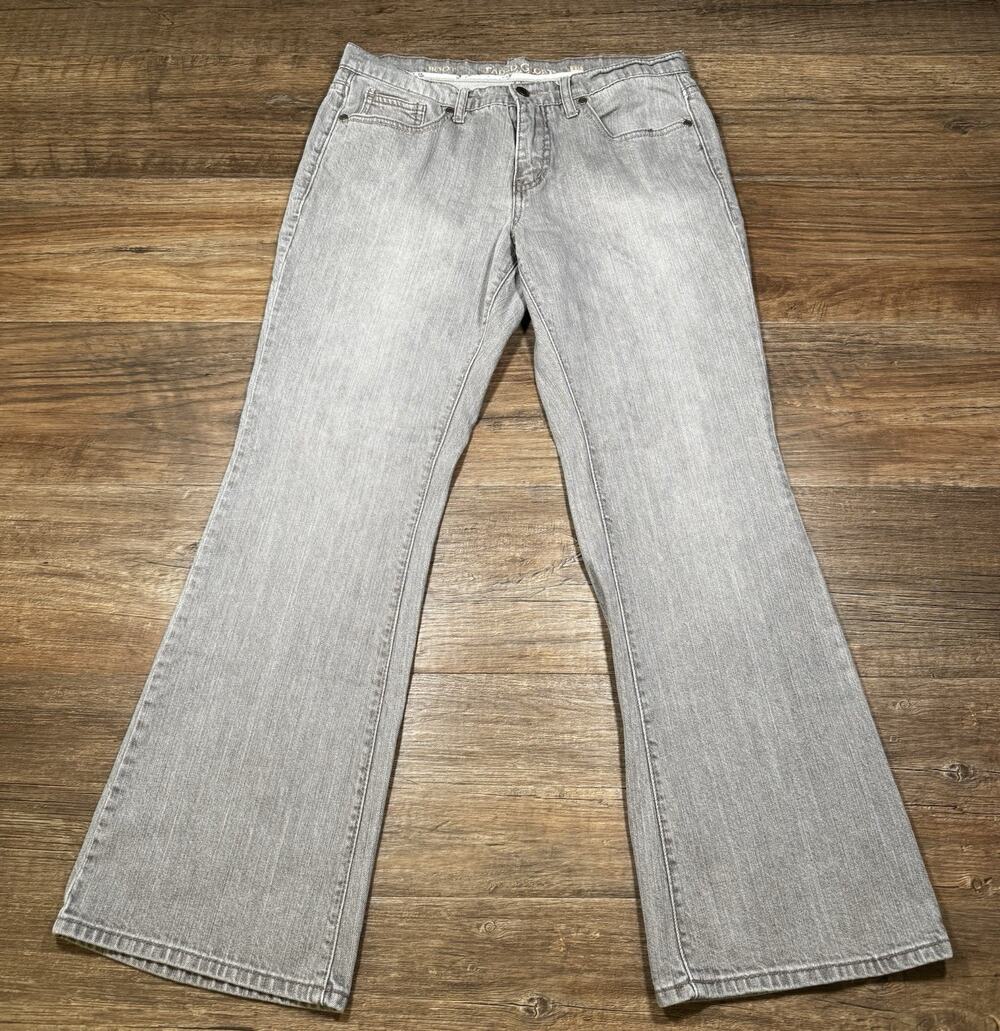 Faded Glory Women’s Jeans Size 12P Gray Bootcut Stretch Mid Rise Petite Denim